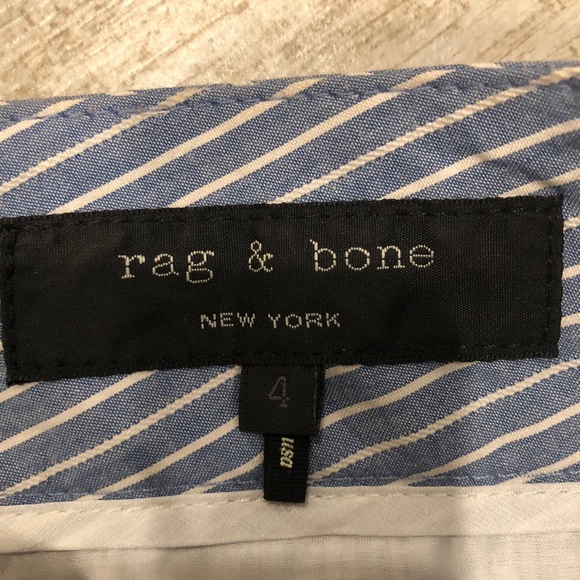 Rag & Bone Blue and White Pinstripe Shorts - Picture 6 of 6